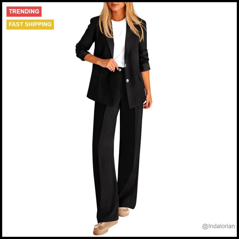 Oversized Blazer Wide Leg Pantsuit Business Casual Professional Work Office